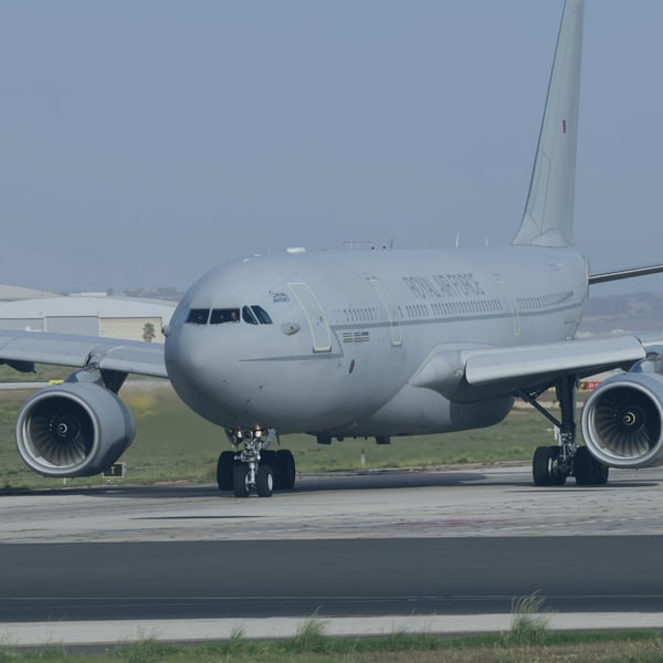 Airplane showcasing the aerospace and defense industry