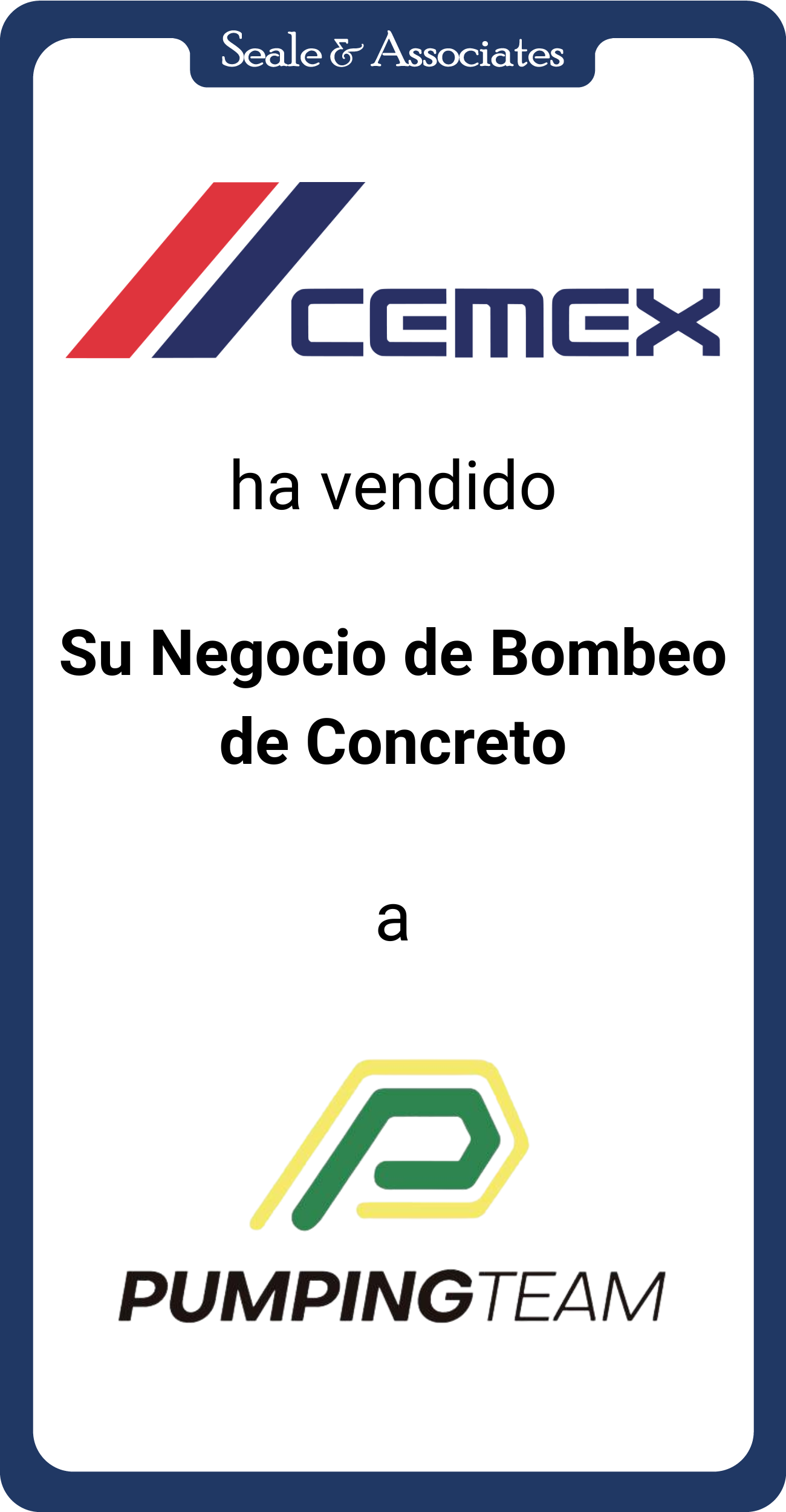 CEMEX ha vendido Su negocio de bombeo de concreto a Pumping Team