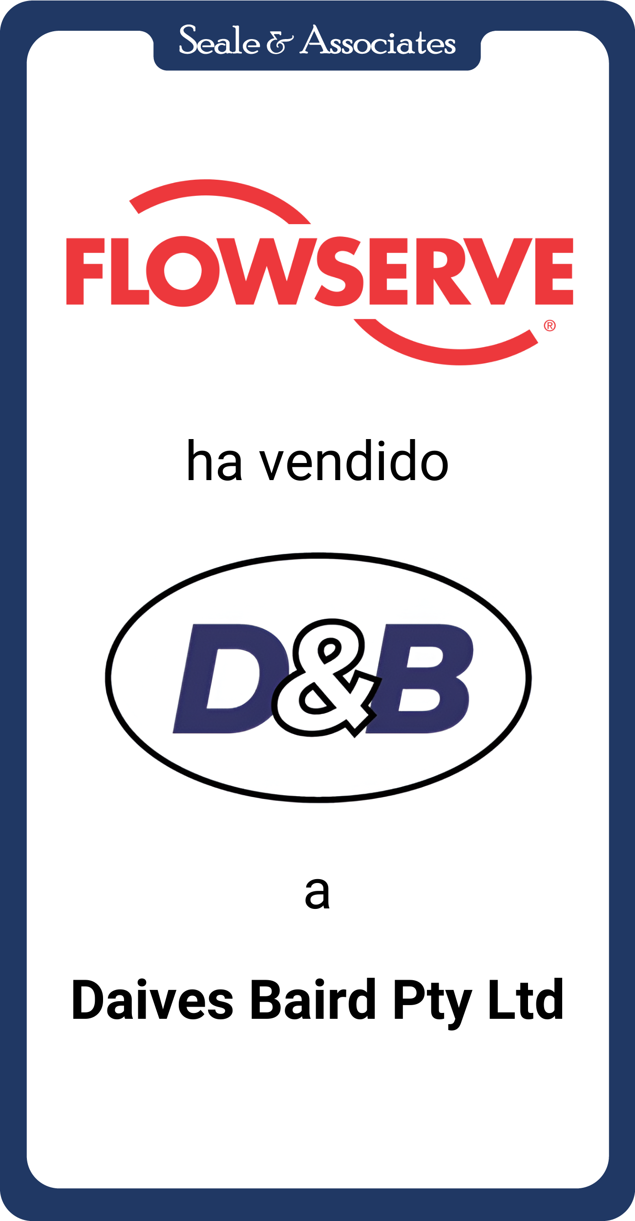 Flowserve ha vendido Davies & Baird a Davies Baird Pty Ltd