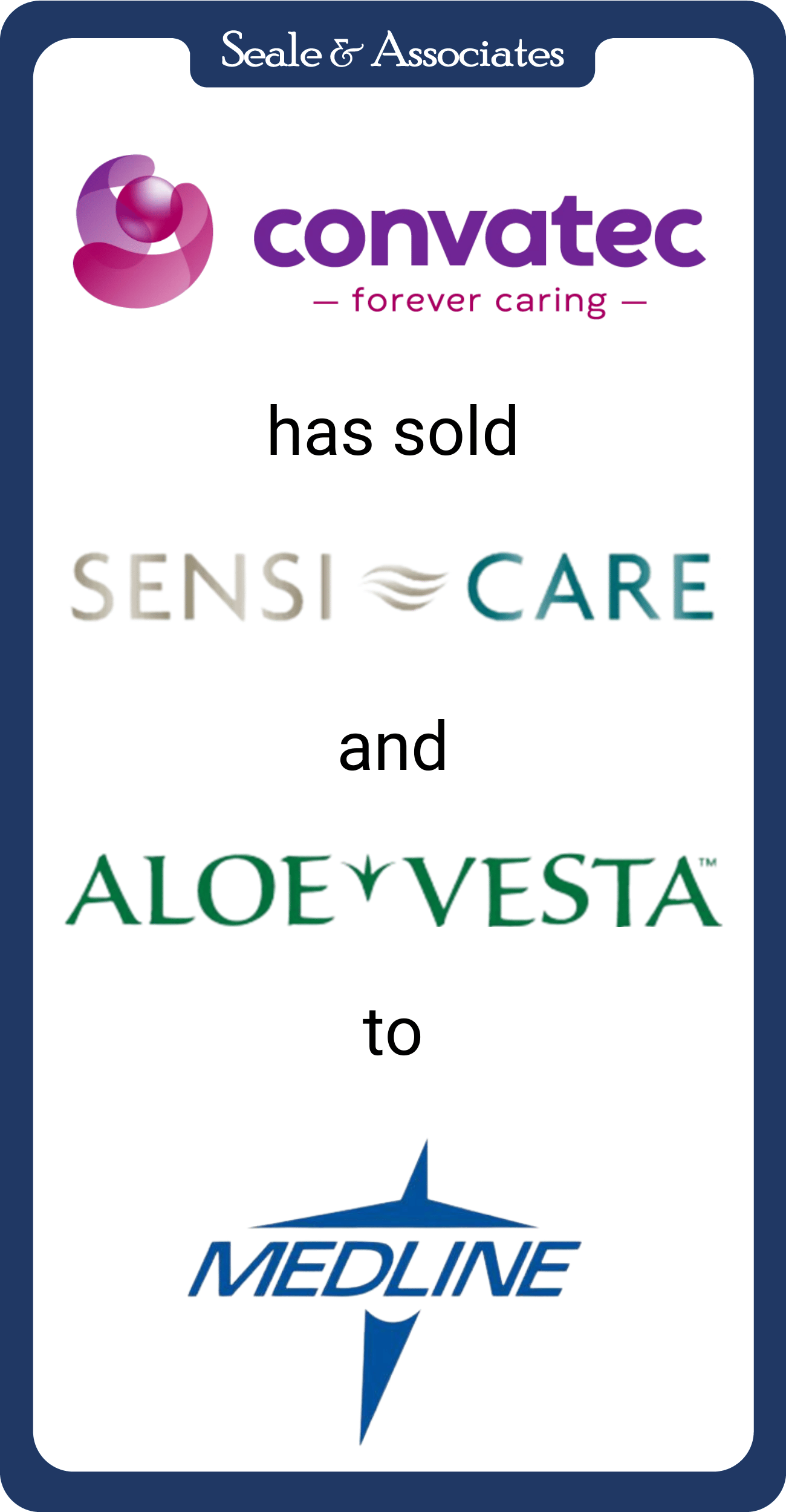 Convatec sold Sensi Care and Aloe Vesta to Medline