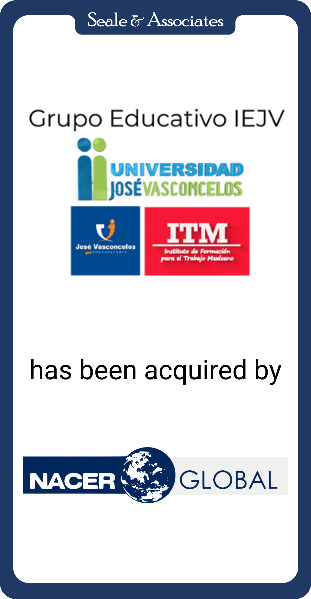 Grupo Educativo IEJV has been acquired by Nacer Global