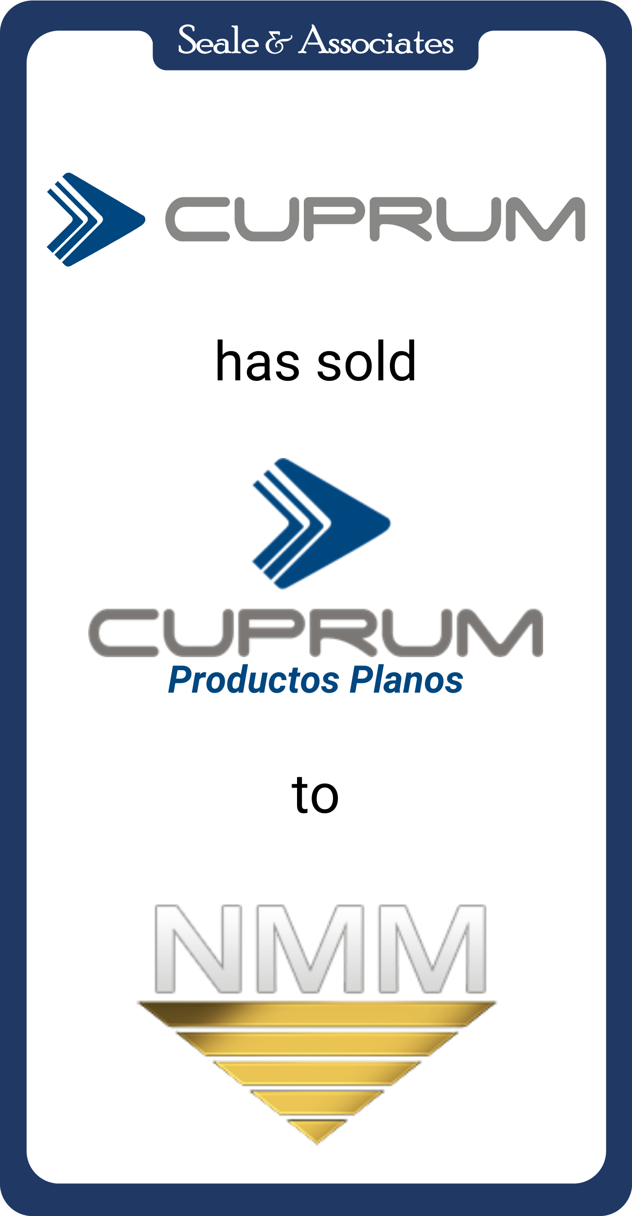 Grupo Cuprum has sold Productos Planos to NMM